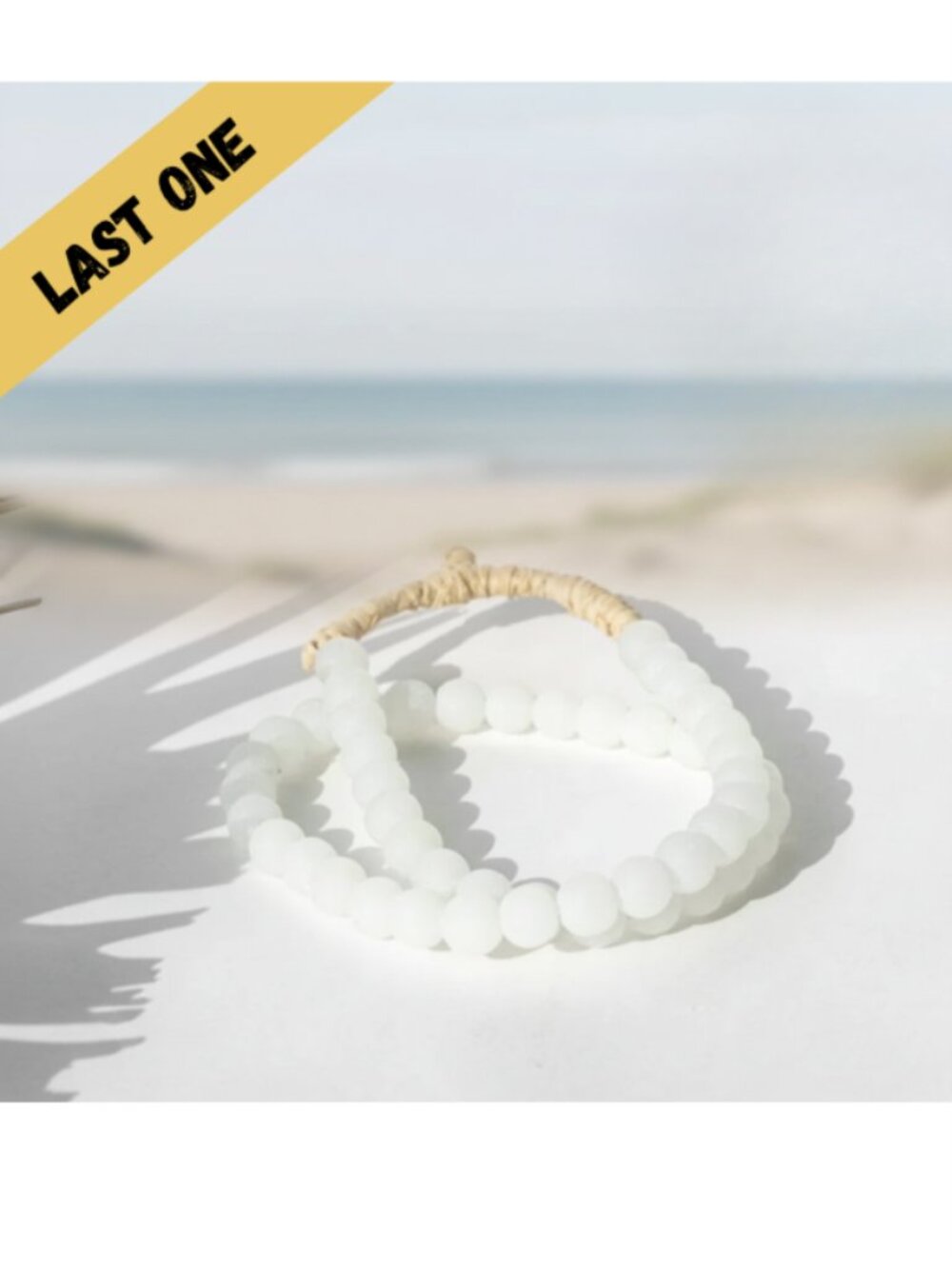 White Frosted Glass Beads